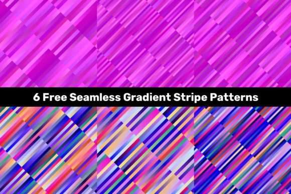 6 Free Seamless Gradient Stripe Patterns