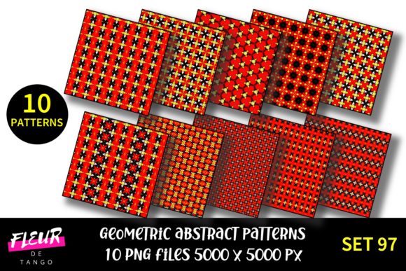 Geometric Patterns Digital Paper Set 97: A Creative Powerhouse for Modern Designers
