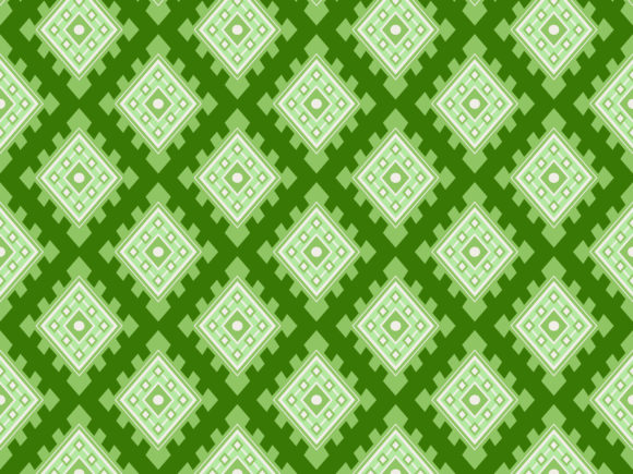 Geometric Thai Patterns on Green