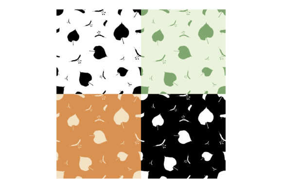 Patterns with Silhouettes of Linden Tree